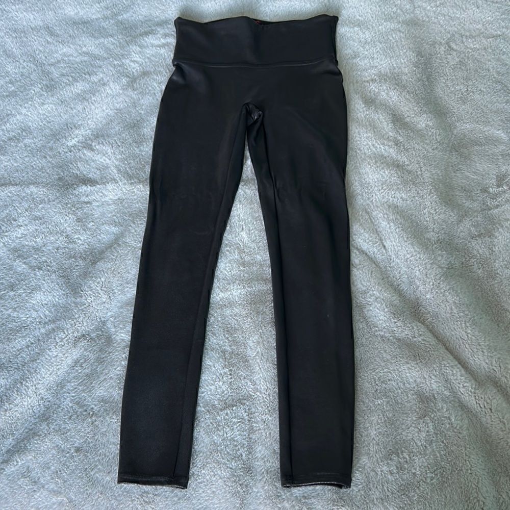SPANX  Black Leather Leggings (Women’s Size Small)